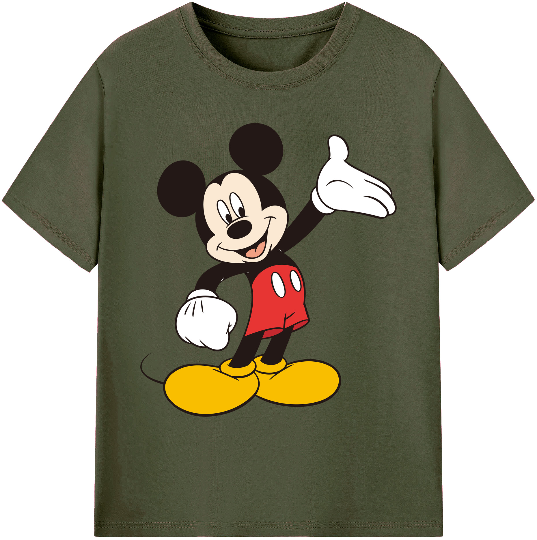 ミッキーマウス Mickey Mouse 綿100％ メンズ半袖Tシャツ｜肌触りやわらか＆通気性